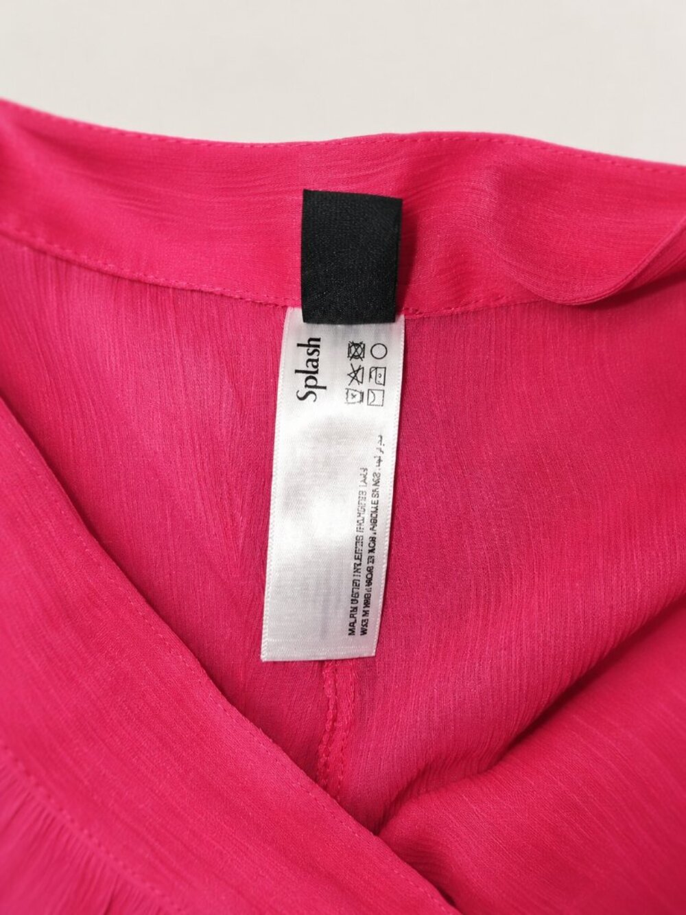 Splash Hot Pink Wide Leg Palazzo Pants | Wrap Tie Waist | Size M - Picture 6 of 6